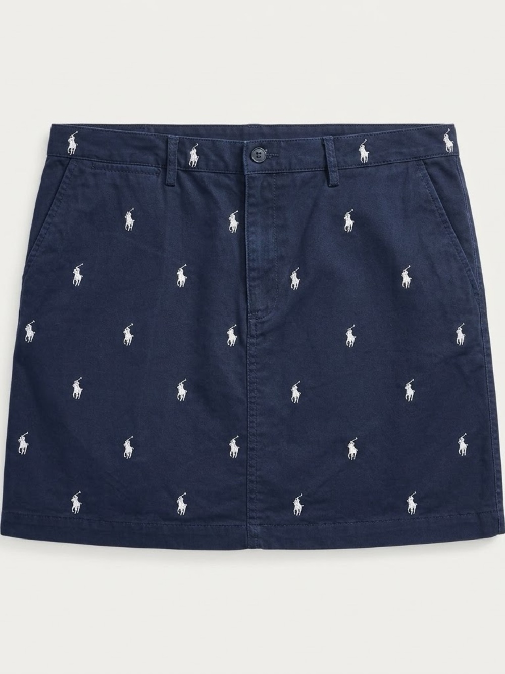 Ralph Lauren Navy Mini Skirt with White Polo Embroidery